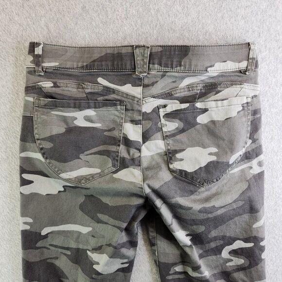 Democracy Ab Technology Pants Womens 10 Gray Camo Tapered Slimming Comfort - Picture 7 of 16